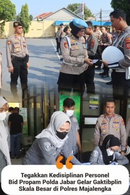 Tegakkan Kedisiplinan Personel, Bid Propam Polda Jabar Gelar Gaktibplin Skala Besar di Polres Majalengka