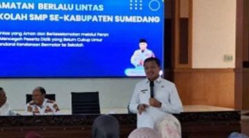 Dinas Perhubungan (Dishub) Sumedang menggelar Sosialisasi Keselamatan Berlalu Lintas bersama kepala sekolah SMP