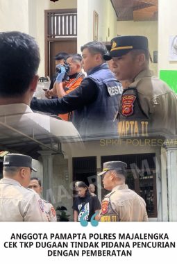 ANGGOTA PAMAPTA POLRES MAJALENGKA CEK TKP DUGAAN TINDAK PIDANA PENCURIAN DENGAN PEMBERATAN