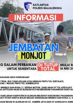 Jembatan Monjot Kertajati Ditutup 16 Mei 2026, Akses ke Tol Cipali & Bandara Kertajati Dialihkan.