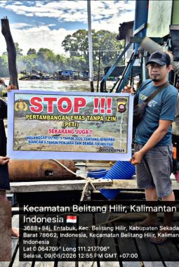Polsek Sepauk Gerak Cepat Telusuri Laporan PETI di Sungai Kapuas, Lokasi Ternyata Masuk Wilayah Sekadau