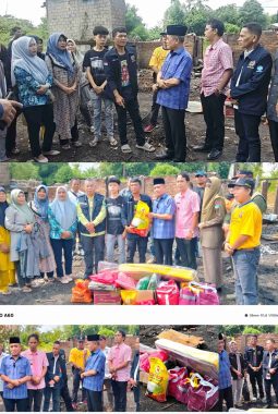 Wakil Bupati Ogan Ilir Tinjau Lokasi Kebakaran Rumah Anggota PWI, Serahkan Bantuan Sembako