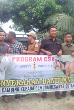 ‎PT.Socfindo Kebun Lae butar Serahkan Bantuan 10 Ekor Kambing Untuk Pemuda dan Masyarakat Lae butar