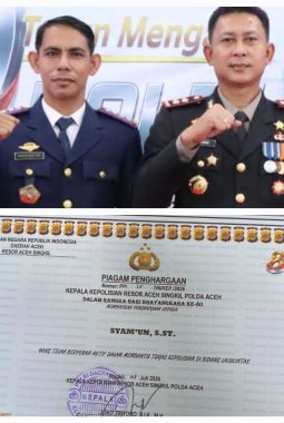 ‎Kadishub Aceh Singkil Raih Penghargaan Polres pada Hari Bhayangkara ke-80