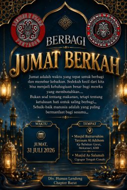 Menjalit Ketulusan di Hari yang Penuh Berkah: Catatan Kecil dari Aksi Berbagi Lendeng N D’Gank Chapter Barat
