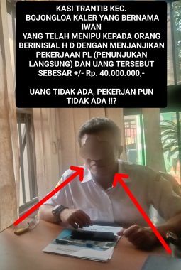 Diduga Menjanjikan Pekerjaan melalui Mekanisme PL Senilai Rp40 Juta, H.D. Meminta Pengembalian Dana