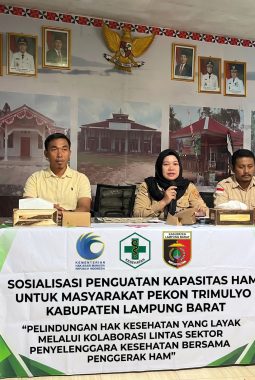 WUJUDKAN PELAYANAN KESEHATAN BERBASIS HAM: PENGGERAK HAM KANWIL LAMPUNG BERSAMA PUSKESMAS GEDUNG SURIAN GELAR PENGUATAN KAPASITAS DI PEKON TRIMULYO