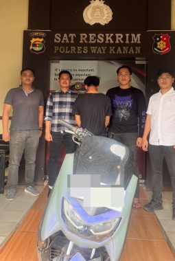 Diduga Hendak Rampas Motor di Sidoarjo Way Kanan, Pria 18 Tahun Diamankan Satreskrim Polres Way Kanan